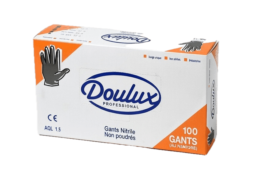Doulux Boite De 100 Gants Black Nitrile Petit