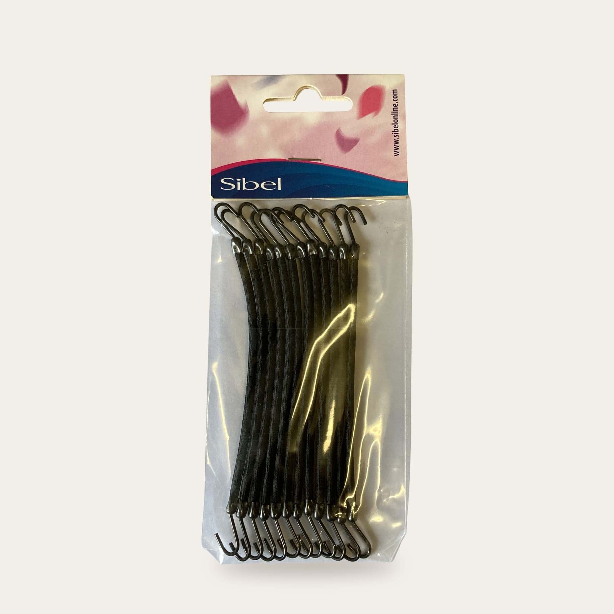 SACHET DE 12 Elastiques SIBEL A crochets noirs