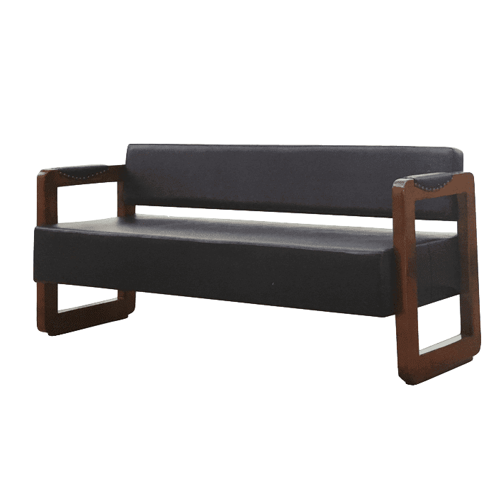 BANQUETTE NOIRE 3 PLACES K122 MANCHE BOIS