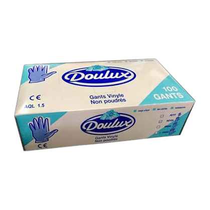 Boite De Gants Vinyle Moyen Non Poudres Boite Bleue
