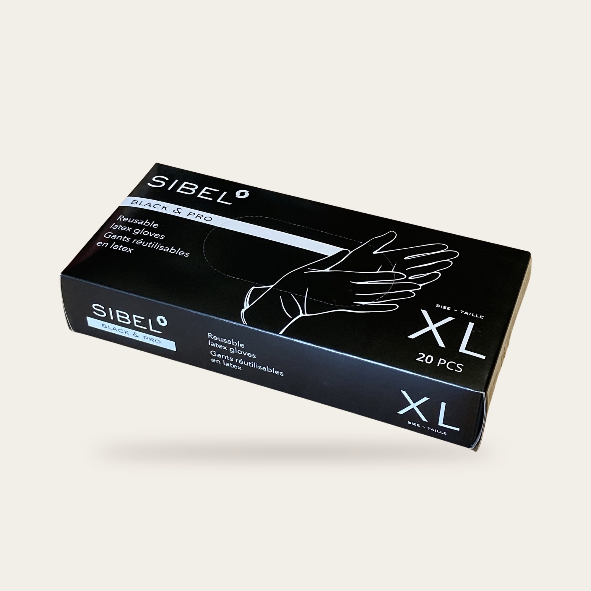 20 GANTS REUTILISABLE BLACK LATEX XL