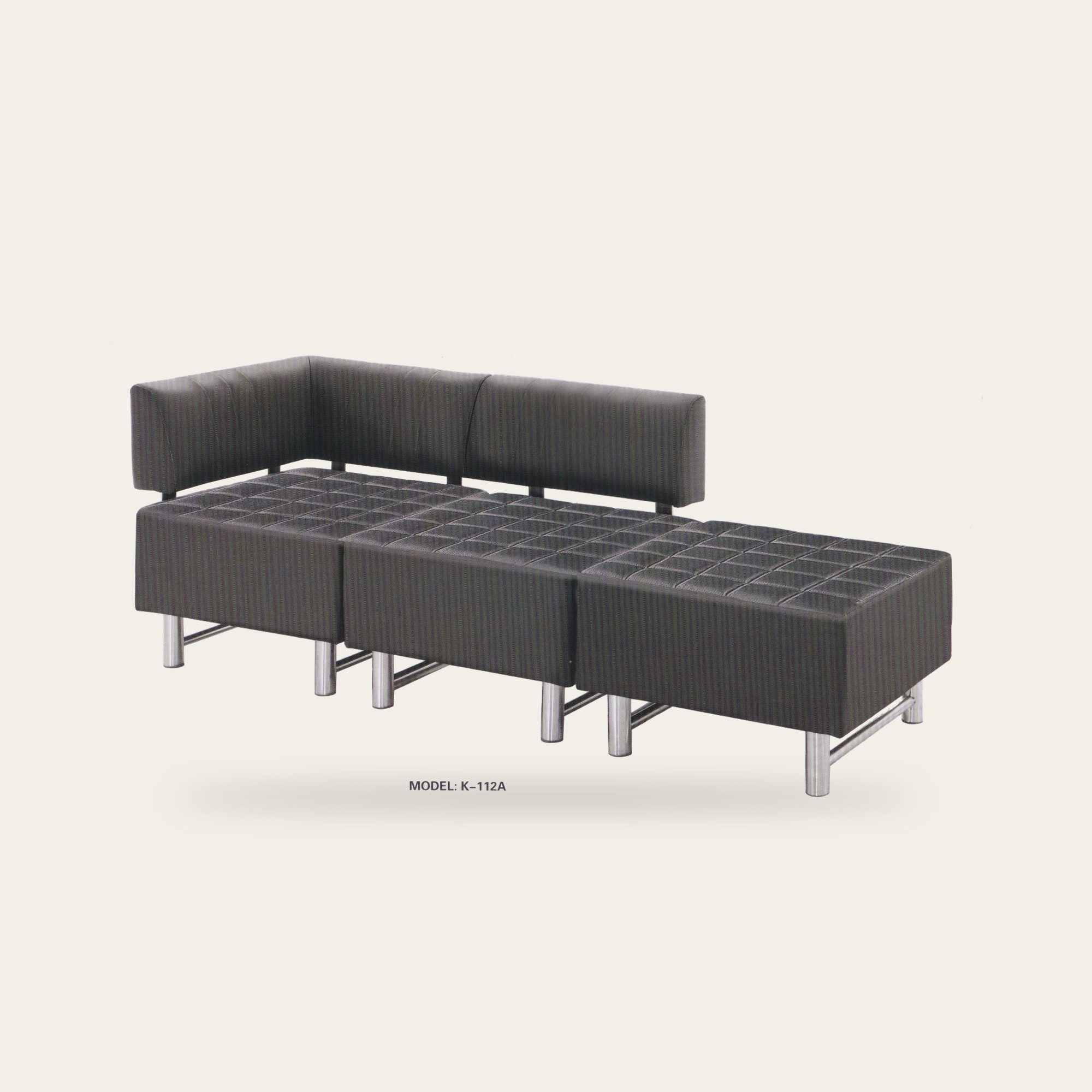 BANQUETTE NOIR 3 ELEMENTS K112AD